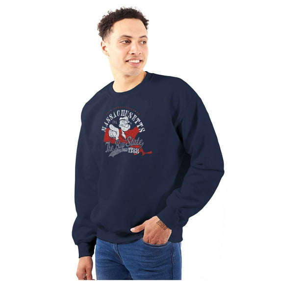 Popeye Massachusetts MA Local State Sweatshirt for Men or Women Brisco Brands S