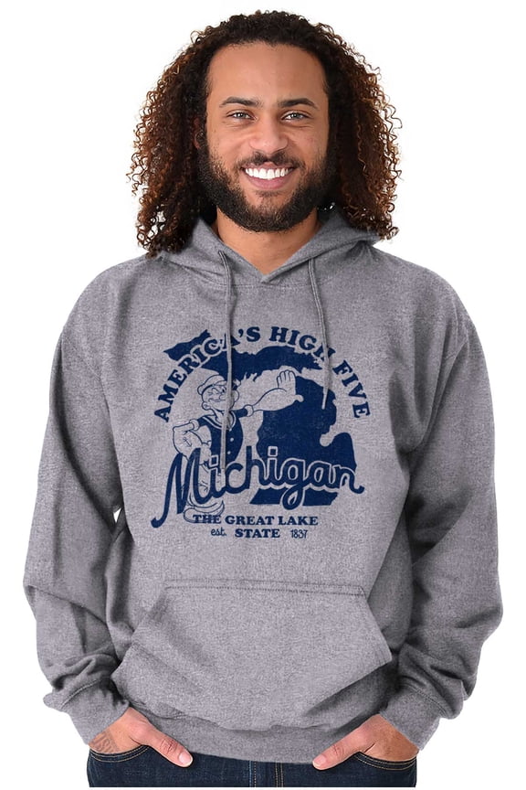 Popeye Michigan MI Local State Pride Hoodie Sweatshirt Women Men Brisco Brands S