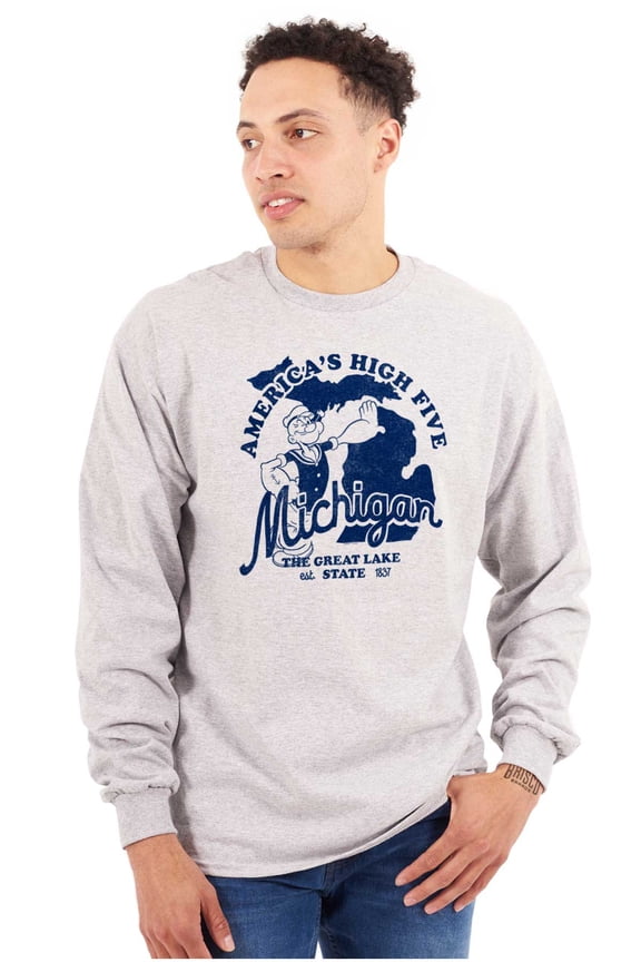 Michigan MI Local State Pride Unisex Plus Size Long Sleeve Shirt Brisco Brands 3X