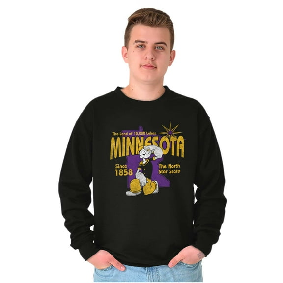 Popeye Minnesota State MN Cartoon Sweatshirt for Men or Women Brisco Brands L