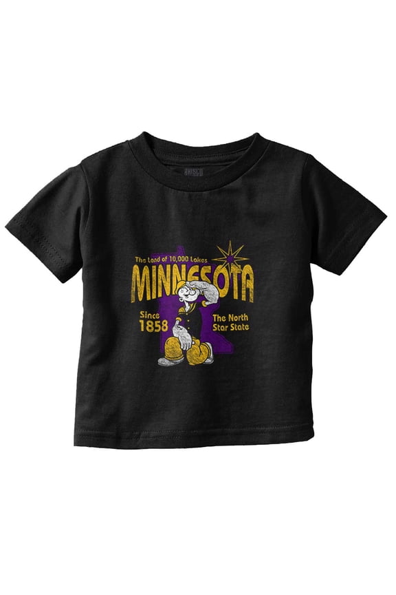 Minnesota State MN Cartoon Toddler Boy Girl T Shirt Infant Toddler Brisco Brands 6M