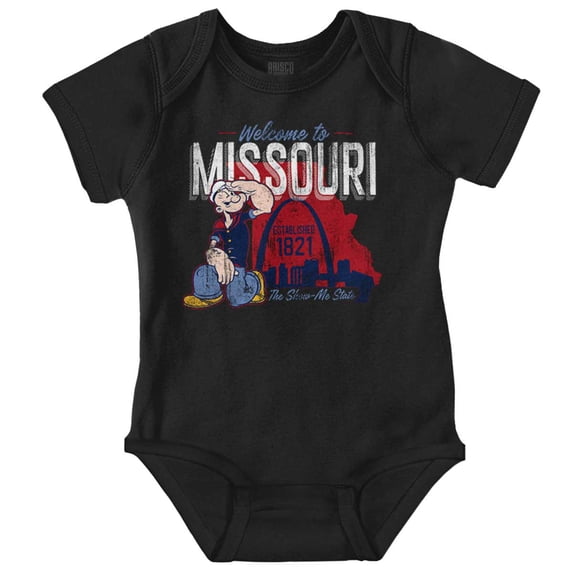 Popeye Missouri State MO Cartoon Romper Boys or Girls Infant Baby Brisco Brands NB