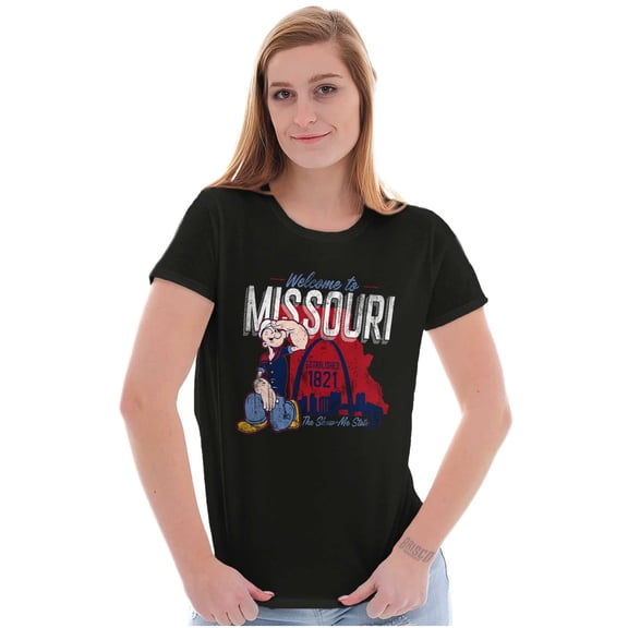Popeye Missouri State MO Cartoon Women's T Shirt Ladies Tee Brisco Brands M