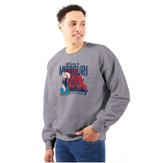 Popeye Missouri Welcome to MO Arches Sweatshirt for Men or Women Brisco Brands S