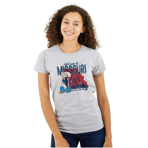Popeye Missouri Welcome to MO Arches Women's T Shirt Ladies Tee Brisco Brands S