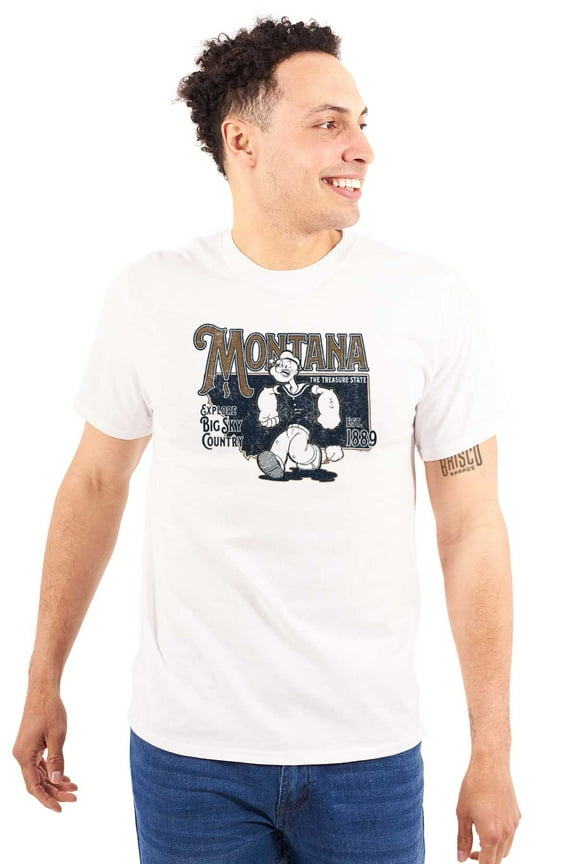 Montana State MT Cartoon Men's Graphic T Shirt Tees Brisco Brands S