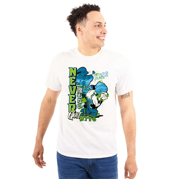 Popeye Never Quits Asian Inspired Men Big & Tall Graphic Tee Brisco Brands 4X