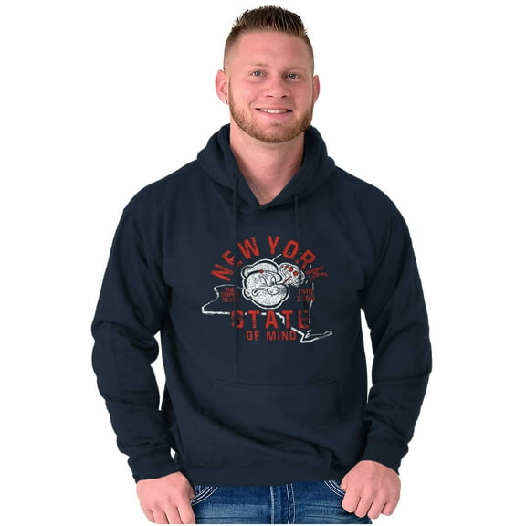 Popeye New York NY Local State Pride Unisex Plus Size Hoodie Brisco Brands 2X