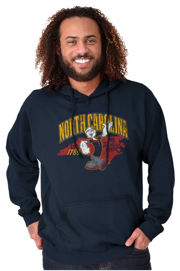 Popeye North Carolina NC Local State Hoodie Sweatshirt Women Men Brisco Brands S