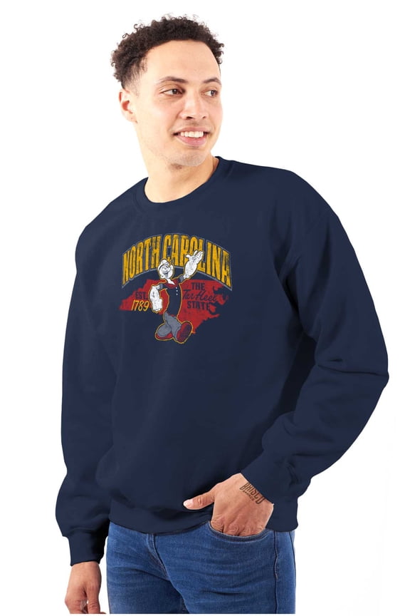 Popeye North Carolina NC Local State Sweatshirt for Men or Women Brisco Brands L