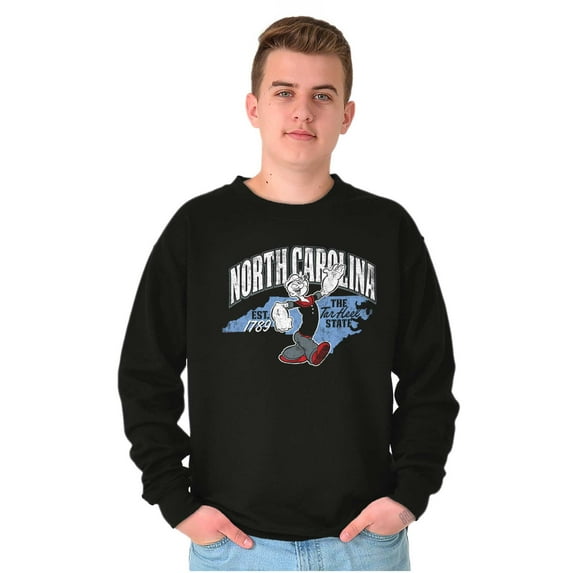 Popeye North Carolina State Cartoon Sweatshirt for Men or Women Brisco Brands L