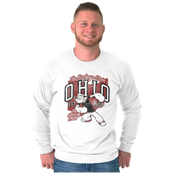 Popeye Ohio Buckeye State OH Cartoon Long Sleeve TShirt Men Women Brisco Brands S