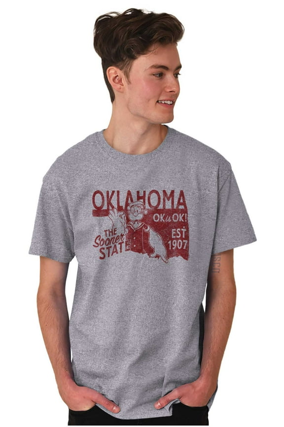 Popeye Oklahoma OK Local State Pride Men's Graphic T Shirt Tees Brisco Brands S