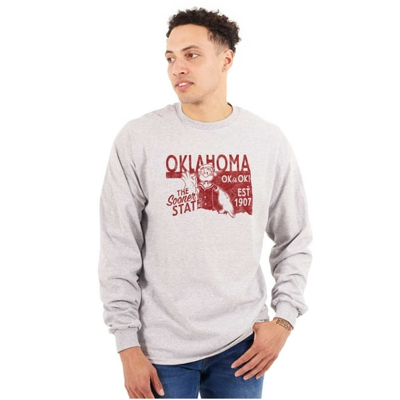 Popeye Oklahoma OK Local State Pride Unisex Plus Size Long Sleeve Shirt Brisco Brands 3X