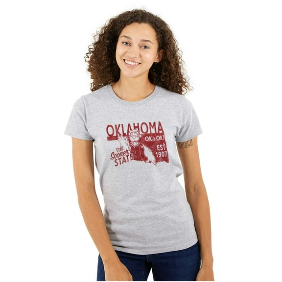 Popeye Oklahoma OK Local State Pride Women's T Shirt Ladies Tee Brisco Brands S