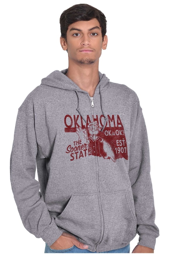 Oklahoma OK Local State Pride Unisex Plus Size Zip Hoodie Brisco Brands 4X