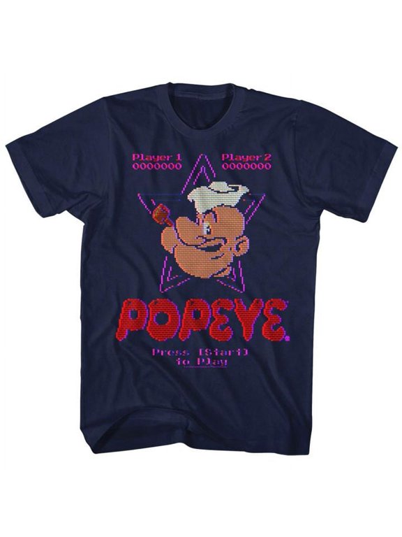 Popeye Old Game Navy Adult T-Shirt