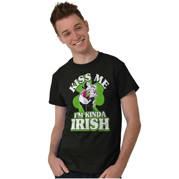 Popeye Olive Kiss Me Im Kinda Irish Men's Graphic T Shirt Tees Brisco Brands S