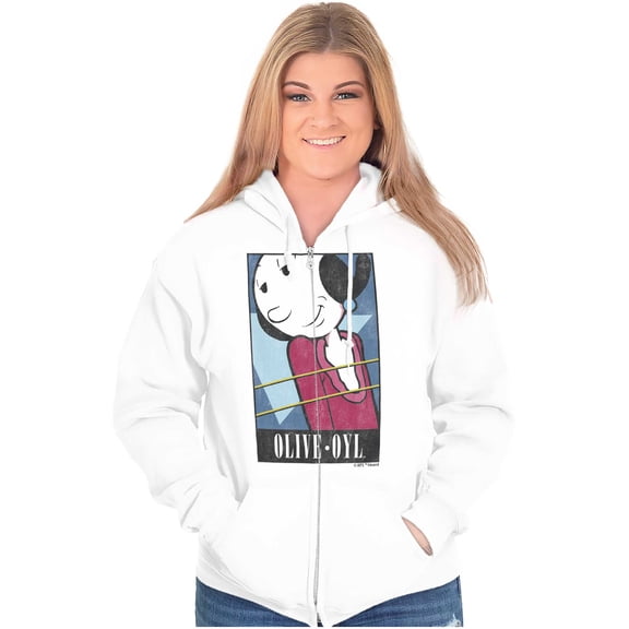 Popeye Olive Oyl Adorable Classic Women Plus Size Zipper Hoodie Brisco Brands 5X