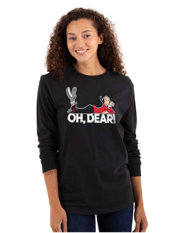Popeye Olive Oyl Oh Dear Quote Women's Long Sleeve T Shirt Brisco Brands S