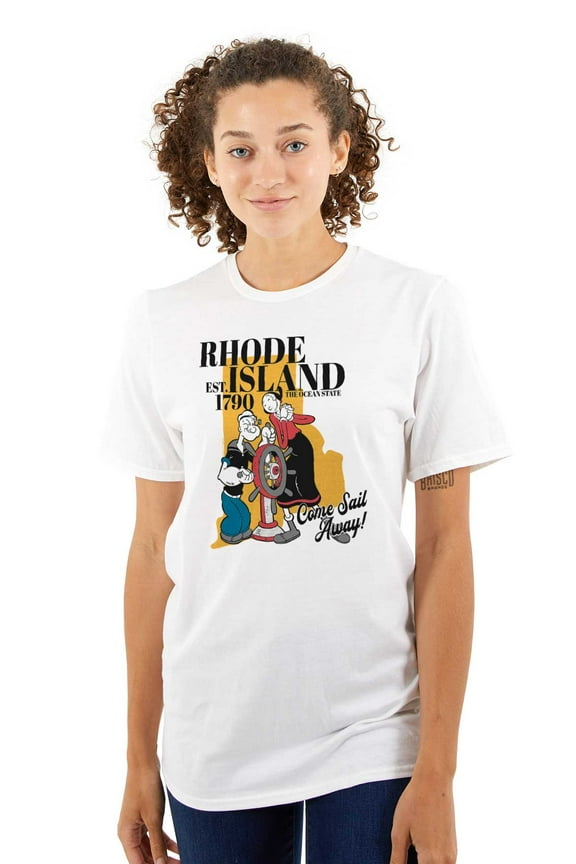 Popeye Olive Oyl Rhode Island Sailor Men's Graphic T Shirt Tees Brisco Brands M
