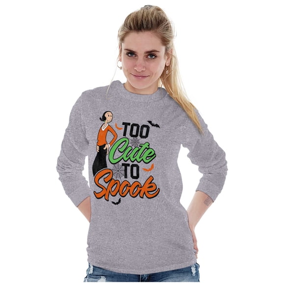 Popeye Olive Oyl Too Cute Halloween Women Plus Size Long Sleeve Tee Brisco Brands 3X