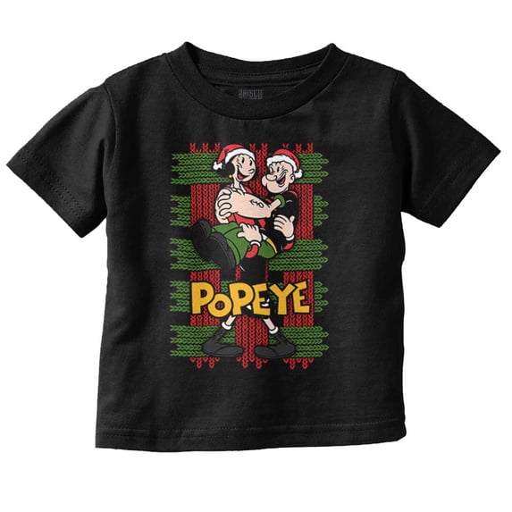 Popeye Olive Oyl Ugly Christmas Toddler Baby Graphic T Shirt Brisco Brands 6M
