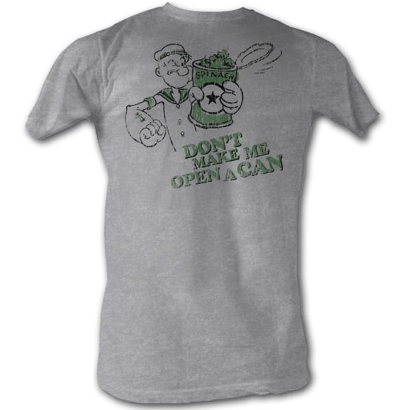 Popeye Open A Can Gray Heather Adult T-Shirt