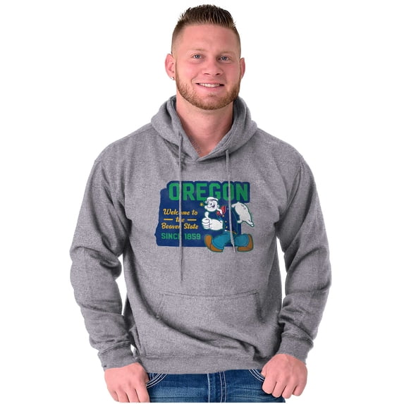 Popeye Oregon Pacific Northwest State Unisex Plus Size Hoodie Brisco Brands 2X