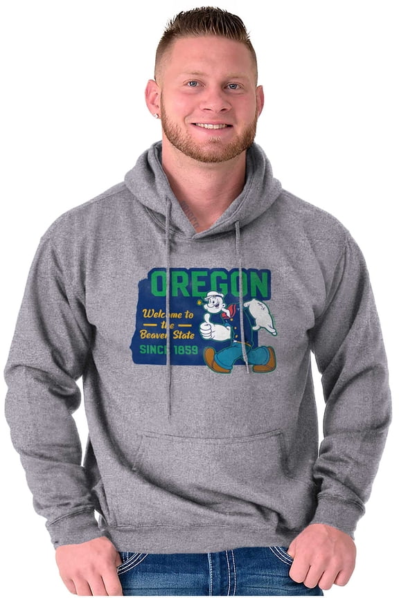 Popeye Oregon Pacific Northwest State Hoodie Sweatshirt Women Men Brisco Brands S