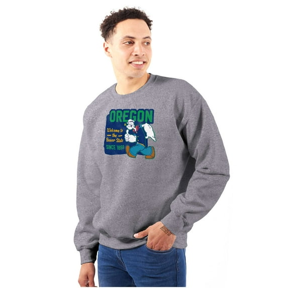 Popeye Oregon Pacific Northwest State Sweatshirt for Men or Women Brisco Brands S