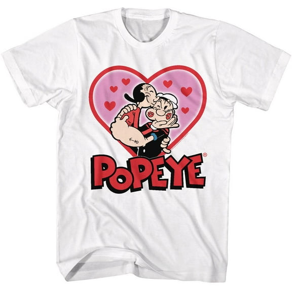 Popeye P O Valentine White Adult T-Shirt Xl