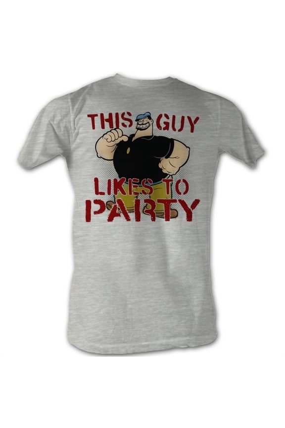 Popeye Party Gray Heather Adult T-Shirt