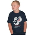 thumbnail image 1 of Popeye Patriotic American Flag Strong Crewneck T Shirts Boy Girl Teen Brisco Brands XS, 1 of 6