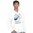 thumbnail image 1 of Popeye Patriotic American Flag Strong Unisex Plus Size Zip Hoodie Brisco Brands 2X, 1 of 5