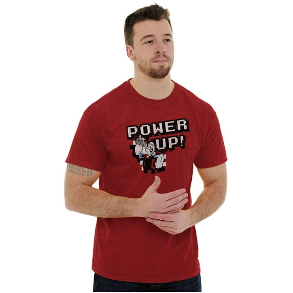 Popeye Pixel Cartoon Spinach Power Up Unisex Plus Size Graphic Tee Brisco Brands 3X