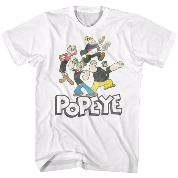 Popeye Pop Group White Adult T-Shirt 5Xl