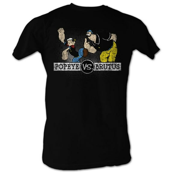 Popeye Popeye vs. Brutus Black Adult T-Shirt