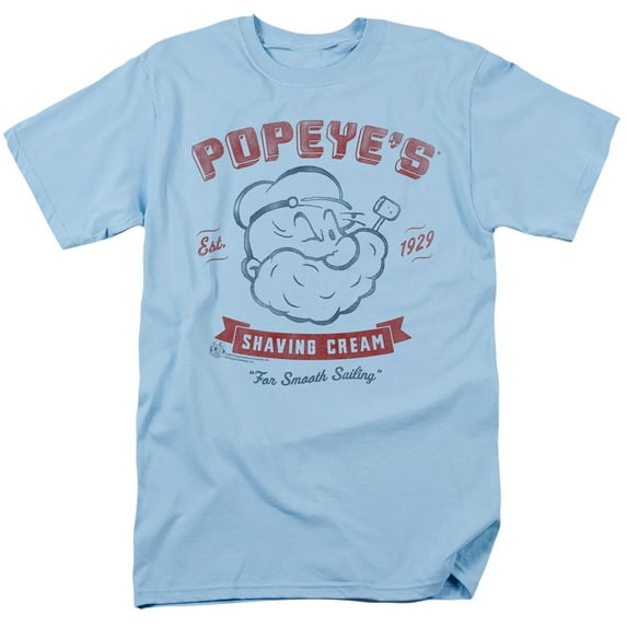 Popeye Popeyes Shaving Cream Adult 18/1 T-Shirt Light Blue