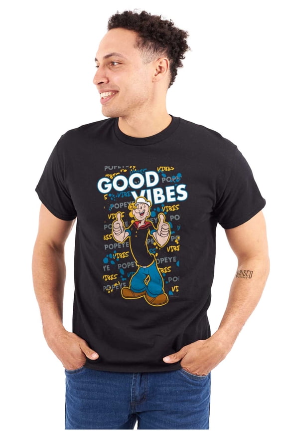Positive Vibes Sailor Cartoon Men's Graphic T Shirt Tees Brisco Brands S