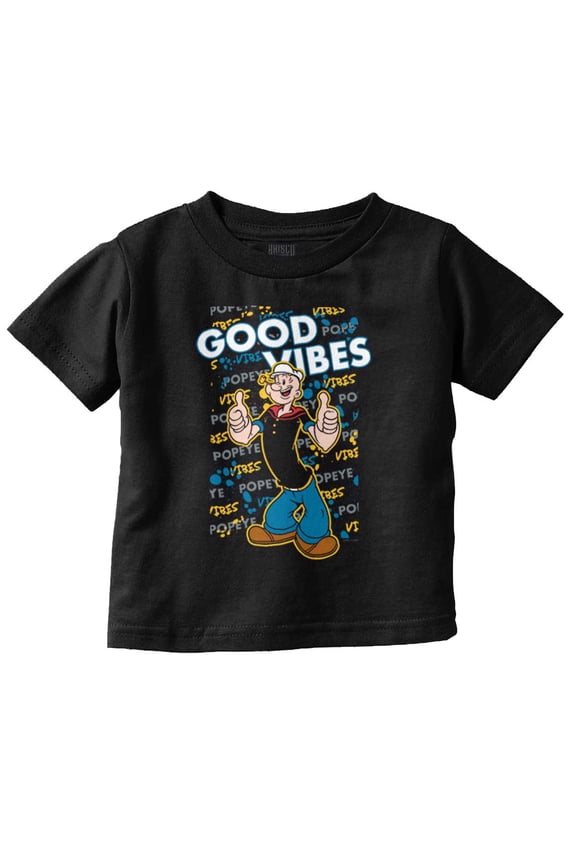 Positive Vibes Sailor Cartoon Toddler Boy Girl T Shirt Infant Toddler Brisco Brands 6M