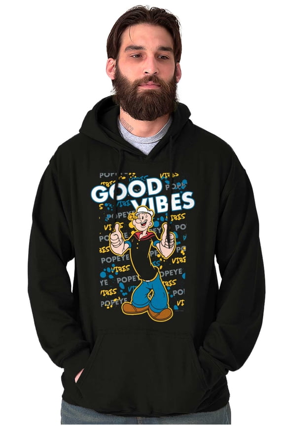 Positive Vibes Sailor Cartoon Unisex Plus Size Hoodie Brisco Brands 4X