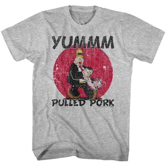 Popeye Pulled Pork Gray Heather Adult T-Shirt