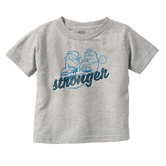 Popeye Push Yer Limits Get Stronger Toddler Boy Girl T Shirt Infant Toddler Brisco Brands 12M
