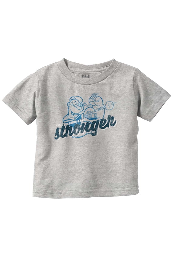Popeye Push Yer Limits Get Stronger Toddler Boy Girl T Shirt Infant Toddler Brisco Brands 12M