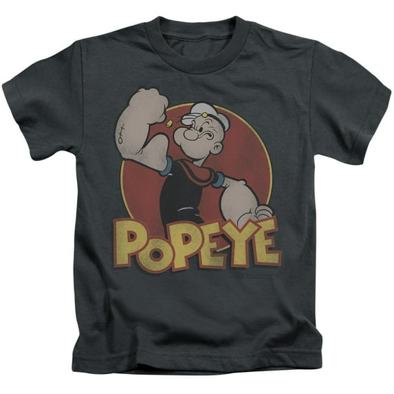 Popeye Retro Ring Youth 18/1 T-Shirt Charcoal