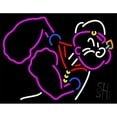 thumbnail image 1 of Popeye Sailor Anchor Tattoo Clear Backing Neon Sign, 24 x 31 in., 1 of 1