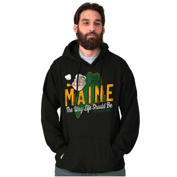 Popeye Sailor Maine State ME Cartoon Hoodie Sweatshirt Women Men Brisco Brands S