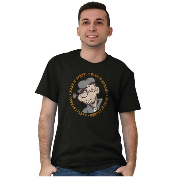 Popeye Sailor Make It Strong Quote Men's Graphic T Shirt Tees Brisco Brands S