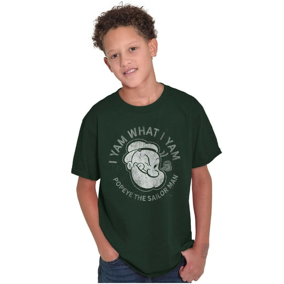 Popeye Sailor Man Quote What I Yam Crewneck T Shirts Boy Girl Teen Brisco Brands S